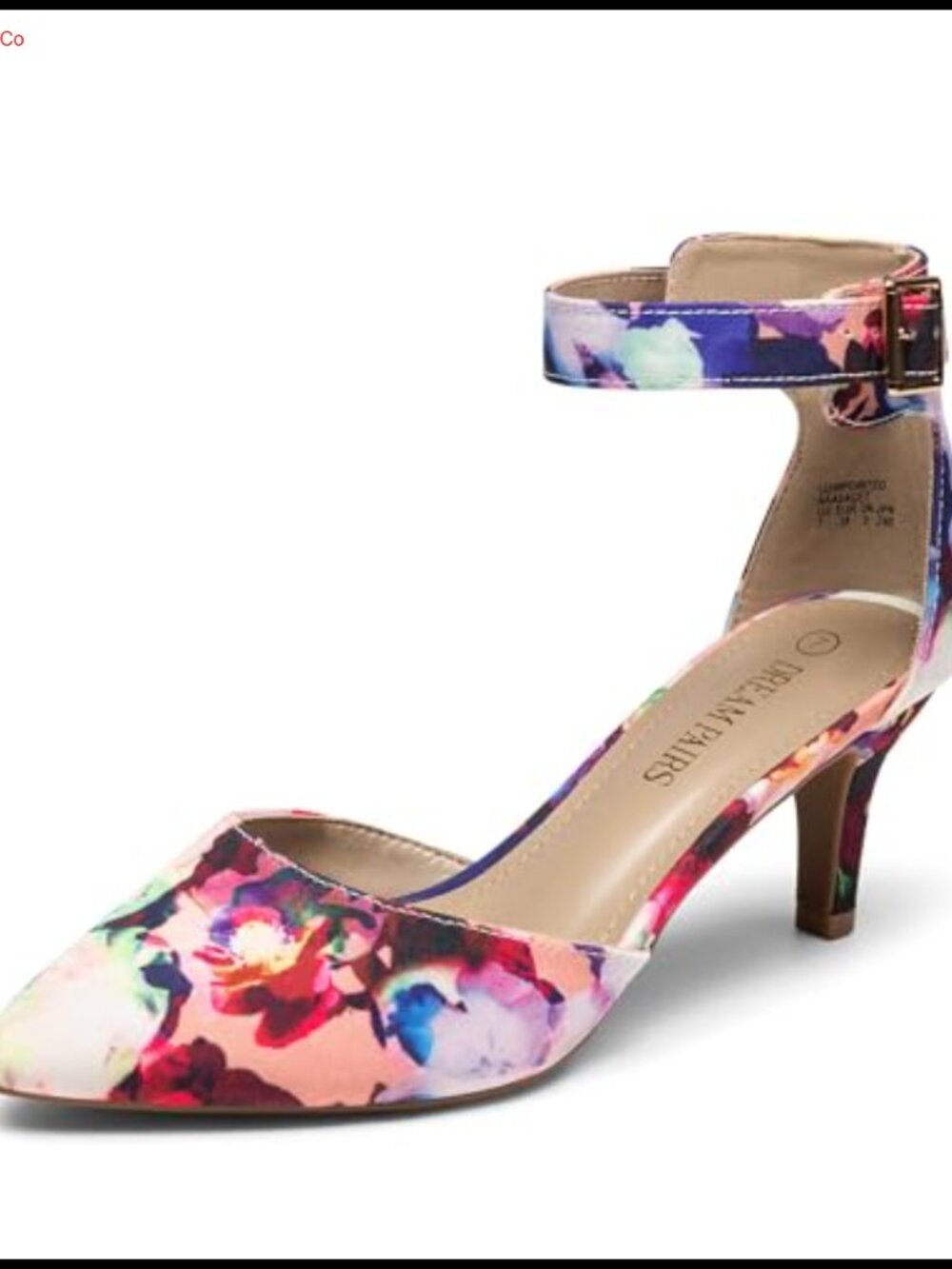 Women's Kitten Heels Pointed Toe Ankle Strap Pumps Low Dress Shoes